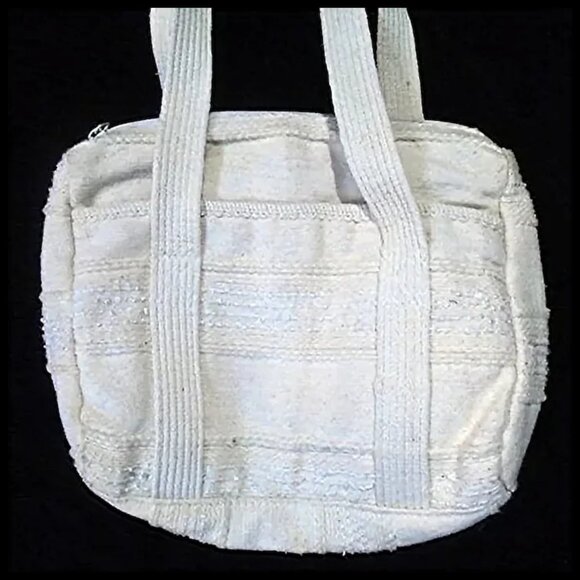 Cotton Cloth Purse Boho Cottagecore 70s Vintage Hippie Bag - Picture 3 of 12